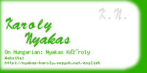 karoly nyakas business card